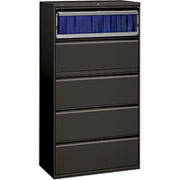 HON 800 Series 36" Wide 5-Drawer Lateral File/Storage Cabinet, Charcoal