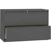 HON 800 Series 42" Wide 2-Drawer Lateral File/Storage Cabinet, Charcoal