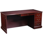 HON 94000 Series, 66" Right-Pedestal Desk, Mahogany