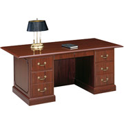 HON 94000 Series, 72" Double Pedestal Desk, Mahogany
