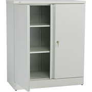 HON Easy-to-Assemble 42 3/4" High, 3 Shelf Storage Cabinet, Light Gray