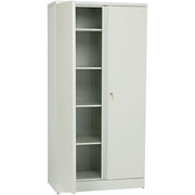 HON Easy-to-Assemble 72" High, 5 Shelf Storage Cabinet, Light Gray