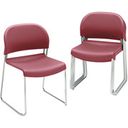 HON GuestStacker Chair, Burgundy w/Chrome Legs, 4 per Carton