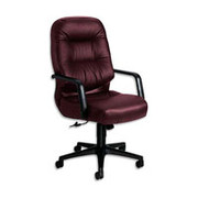 HON Leather 2090 Series High Back Swivel/Tilt Chair, Burgundy