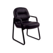 HON Leather 2900 Series Guest Armchair, Black
