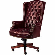 HON Meadowbrook Executive High Back Chair with Mahogany Wood Trim