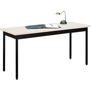 HON Non-Folding Utility Table, 18" x 72", Medium Oak/Putty