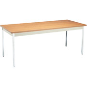 HON Non-Folding Utility Table, 30" x 72", Medium Oak/Putty