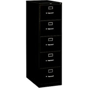 HON S380 26 1/2"-Deep 5-Drawer/Legal Vertical File Cabinet, Black