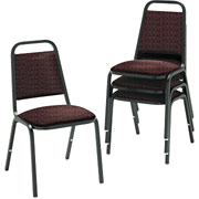 HON Square Back Deluxe Upholstered Stacking Chair, Claret Burgundy