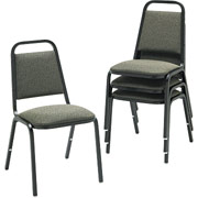 HON Square Back Deluxe Upholstered Stacking Chair, Iron Gray