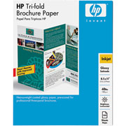 HP Inkjet Tri-Fold Brochure Paper, Glossy Finish
