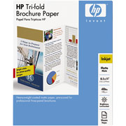 HP Inkjet Tri-Fold Brochure Paper, Matte Finish
