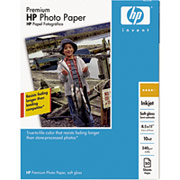 HP Premium Photo Paper, 8 1/2" x 11", Soft Gloss, 50/Pack