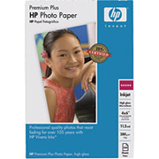 HP Premium Plus Photo Paper, 4" x 6", High Gloss, 100/Pack