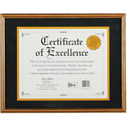 Hardwood Document/Certificate Frame with Mat, Antiqued Gold Leaf