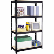 Hirsh Commercial Shelving, 4 Shelves,900 lb. Capacity,  Black, 60"H x 36"W x 16"D
