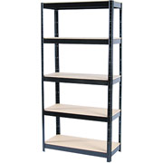 Hirsh Commercial Shelving, 5 Shelves, 900 lb. Capacity, Black, 72"H x 36"W x 16"D