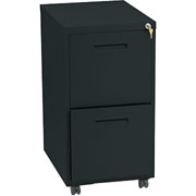 Hon 1600 Mobile File Cabinet, 2 Drawer, Black, 28"H x 15"W x 20"D
