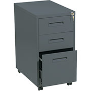Hon 1600 Mobile File Cabinet, 3 Drawer, Charcoal, 28"H x 15"W x 23"D