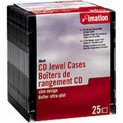Imation Slim Line Jewel Cases, 25/Pack