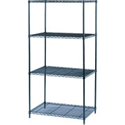 Industrial Wire Shelving, Black, 72"H x 36"W x 24"D