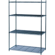 Industrial Wire Shelving, Black , 72"H x 48"W x 24"D