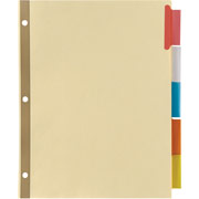 Insertable Big Tab Dividers with Buff Paper, Multicolor, 5-Tab