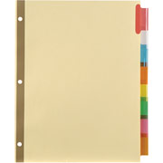 Insertable Big Tab Dividers with Buff Paper, Multicolor, 8-Tab