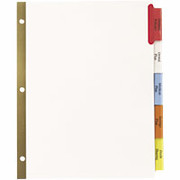 Insertable Big Tab Dividers with White Paper, Multicolor, 5-Tab