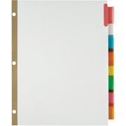 Insertable Big Tab Dividers with White Paper, Multicolor, 8-Tab