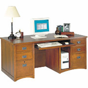 Kathy Ireland Office by Martin California Bungalow Double Pedestal  Computer Desk