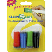 KleenSlate Attachable Small Erasers for Dry-Erase Markers, 4/Pack