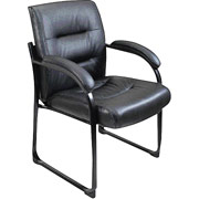 Lane Black Leather Guest Chair