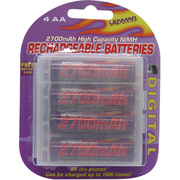 Lenmar PRO 2700mAh AA Rechargeable Batteries (PRO427), 4/Pack