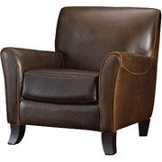 Loft Goods Cary Collection Leather Club Chair, Black/Brown