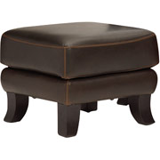 Loft Goods Cary Collection Leather Ottoman, Black/Brown