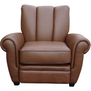 Loft Goods Jay Collection, Leather Club Chair, Wash-Off-Brown
