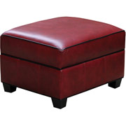 Loft Goods Jay Collection, Leather Ottoman, Rustic