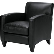 Loft Goods Morgan Collection Leather Club Chair, Raven