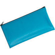MMF Industries Zipper-Top Blue Leatherette Wallet, 6" x 11"