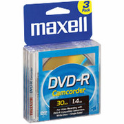 Maxell 3 Pack 1.4 GB Mini DVD-R Camcorder Jewel Cases