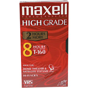 Maxell VHS Video Cassettes, Premium Grade, 8-Hour