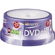 Memorex 25/Pack 4.7GB DVD+R, Spindle