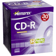 Memorex 30/Pack 700MB CD-R, Slim Jewel Cases