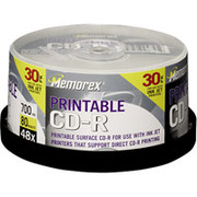Memorex 30/Pack 700MB Printable CD-R, Spindle