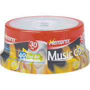 Memorex 30/Pack 80-Minute CD-R Music, Spindle