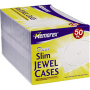 Memorex Slim Clear Jewel Cases, 50/Pack