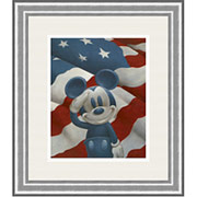 "Mickey Salutes America", Framed Print