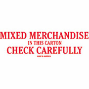 "Mixed Merchandise Check Carefully" Shipping Label, 2" x 6"